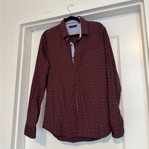 Burgundy button down shirt